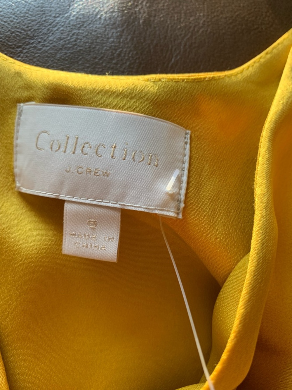 J.Crew Collection Satin Wide Leg Jumpsuit Yellow Wrap Tie Waist Size 6 NWT - Picture 6 of 7